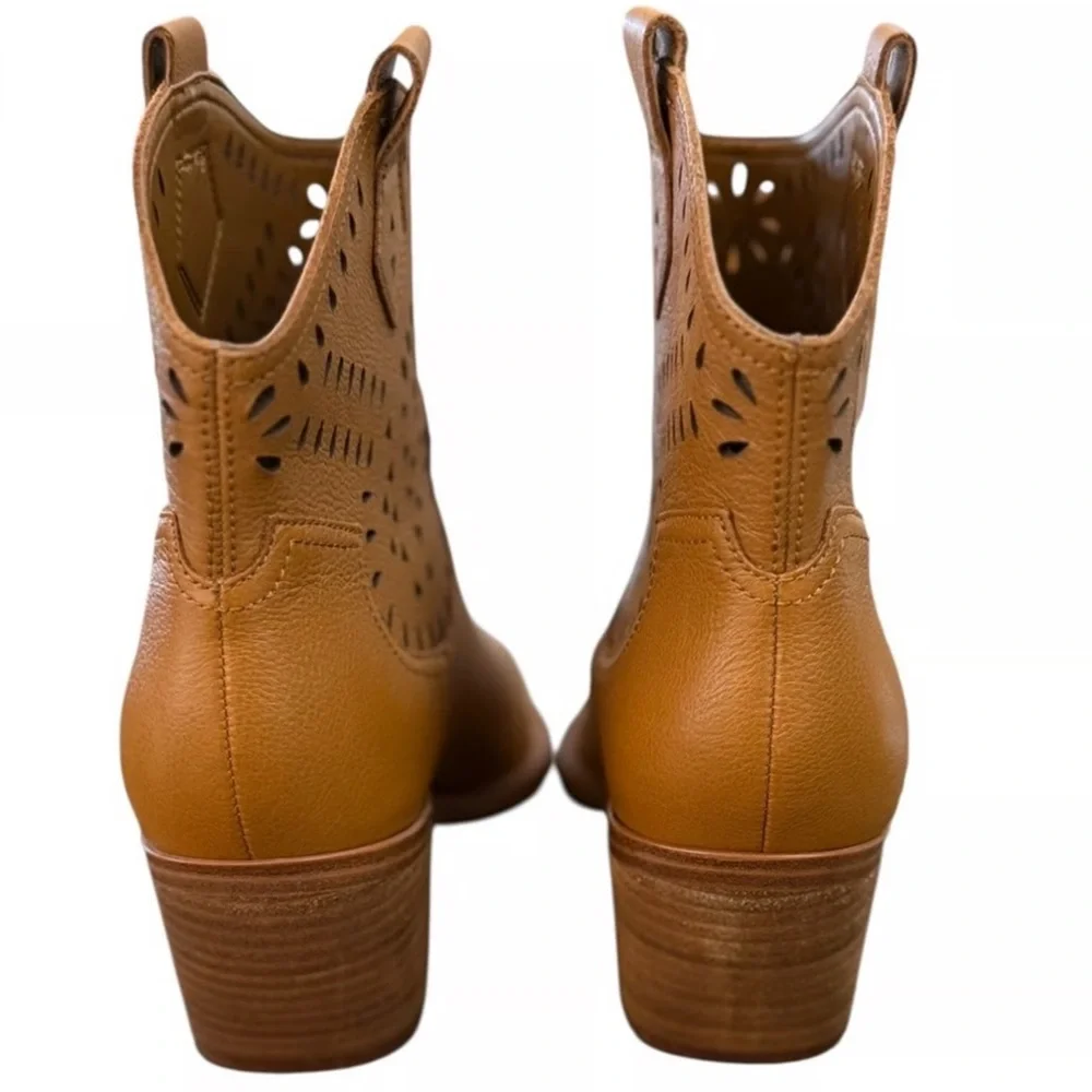 Marc Fisher Elyea Pointed Toe Western Boot Brown Ankle Booties Size 11